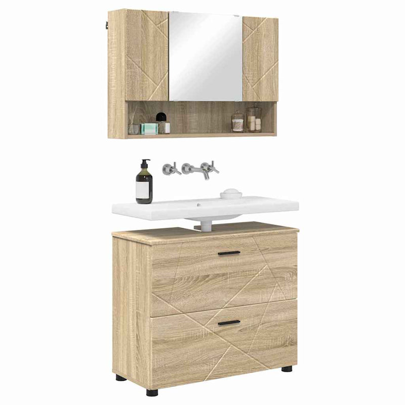 Bathroom Storage Furniture Set, Sonoma Oak