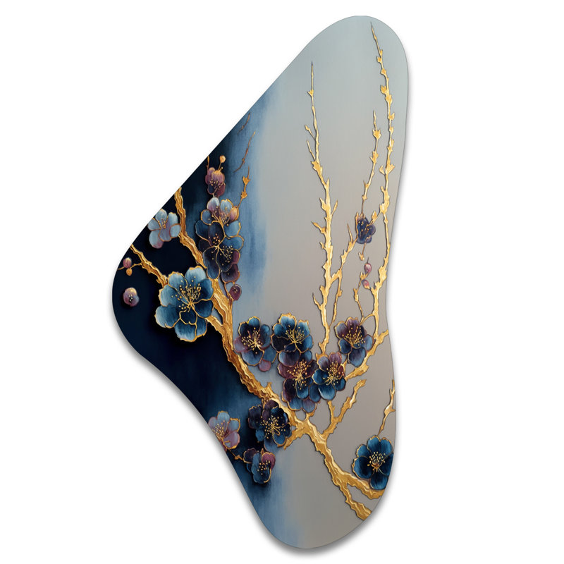 Art mural en métal asymétrique Kitt - Bonsai Boomerang Shape, H 31 po x l 17 po