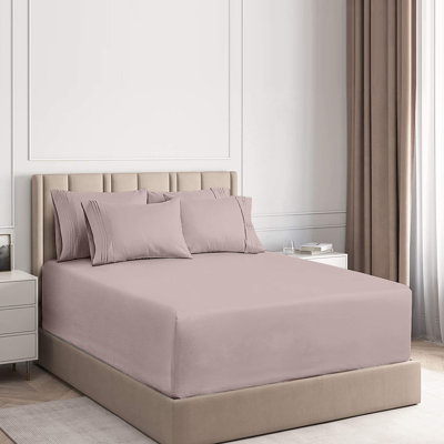 My Home Store Gylfi 300 Thread Count Egyptian-Quality Cotton Percale Fitted Sheet