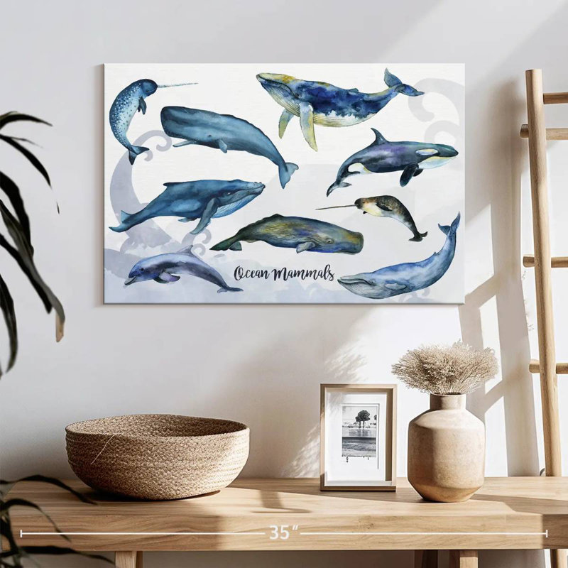Brampt Ocean Mammals Chart, 16" H x 24" W