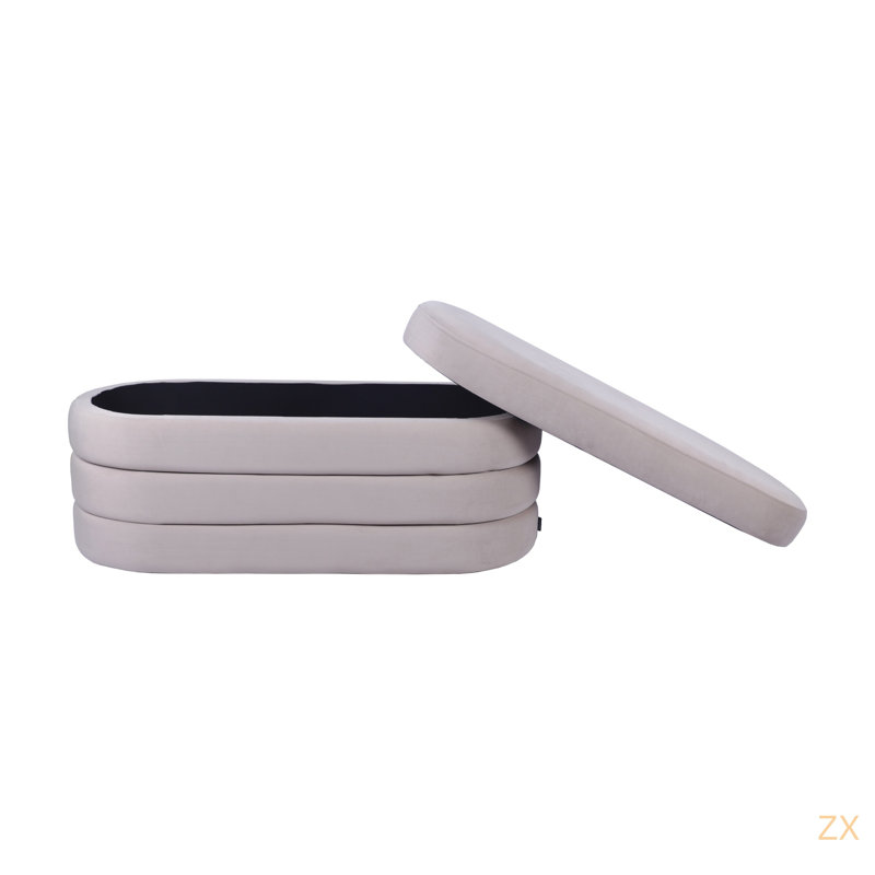 Banc avec rangement en velours
