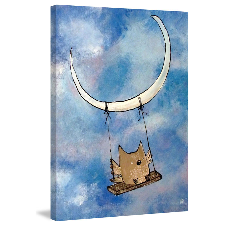 «Swinging Owl», reproduction sur toile tendue, H 36 po x l 24 po