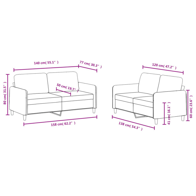 Lynnette 2 - Piece Living Room Set, Light Gray 100% Polyester