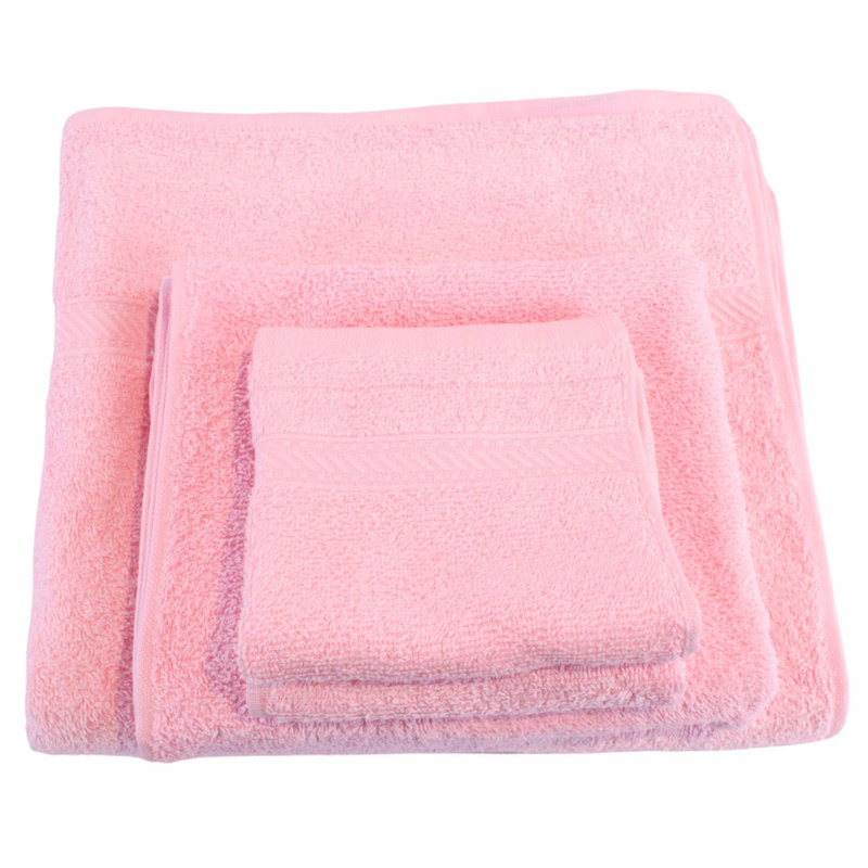 Towel Set - Super Soft 100% Combed Cotton 2 Face Towels,1 Hand Towel & 1 Bath Towel, 390 GSM, Soft & Absorbent Bundle, (PEACH)