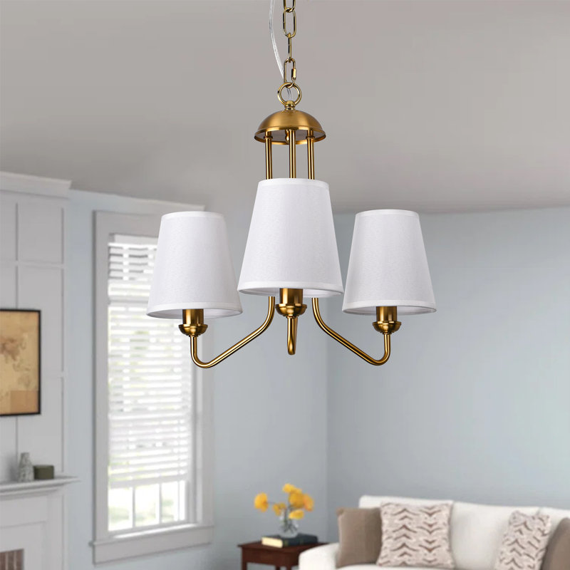 3 - Light Dimmable Classic / Traditional Chandelier, Gold