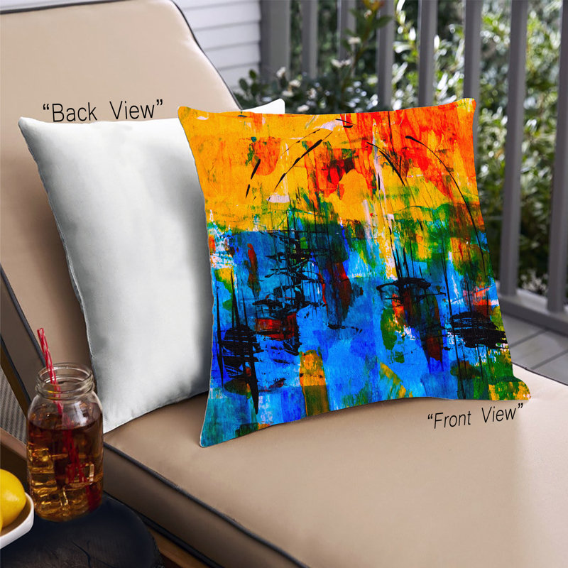 Abstract Throw Pillow, Microsuede