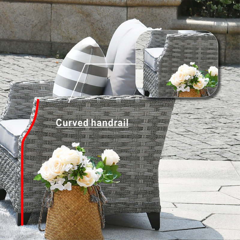Chaise de patio avec coussin Woodrum