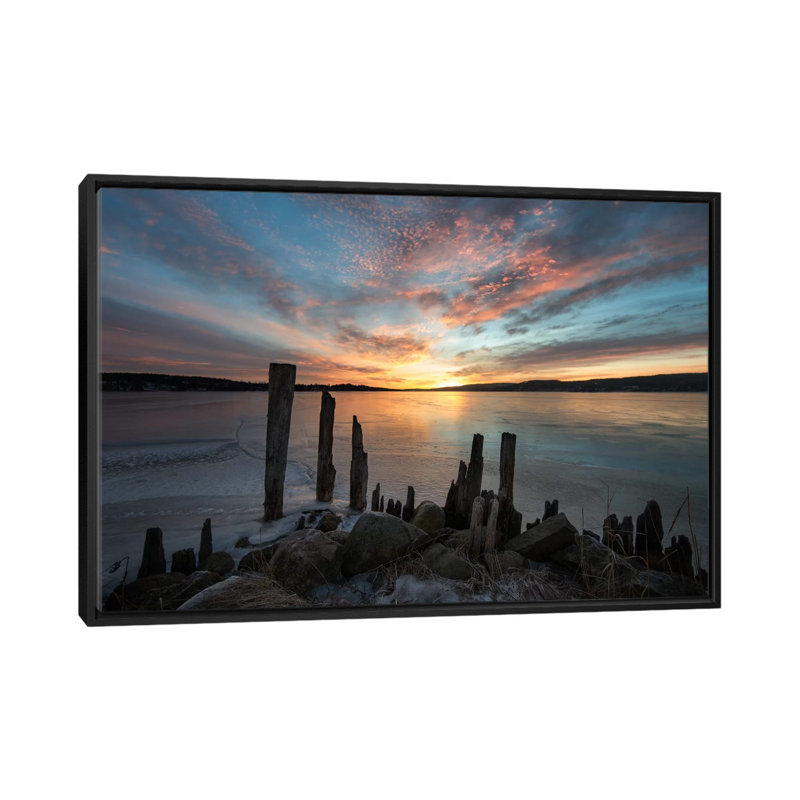 « daybreak », reproduction de photo sur toile, H 32 po x l 48 po x P 1,5 po, Toile avec cadre noir, Pas de tapis