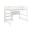 Lit mezzanine simple en bois avec tablettes, bureau et tableau d'écriture-1574198278