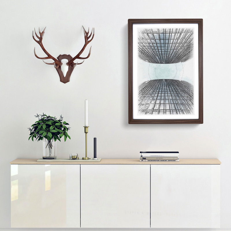 Sketching the Architecture Vol.48 - Picture Frame Drawing Print, Walnut Framed, 65cm H x 48cm W x 2cm D