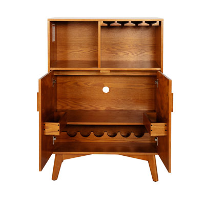 Liquor Cabinet With Wine Glass Holder, Wine Cabinet, Kitchen Coffee Bar Cabinet, abinet, Rustic Sideboard Buffet Cabinet with Storage by Corrigan Studio