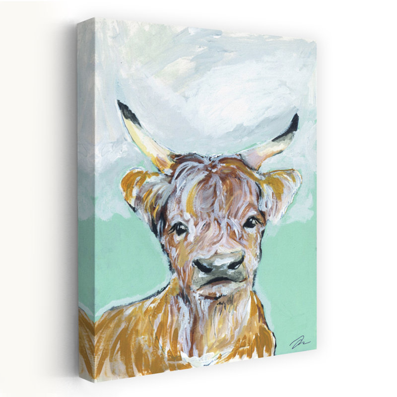 Portrait de vache Longhorn, H 24 po x l 16 po
