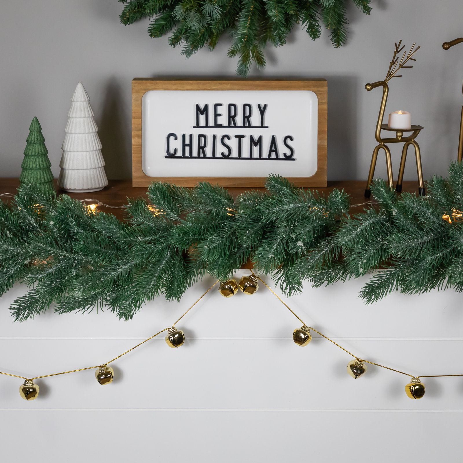 90" Jingle Bell Garland, Gold