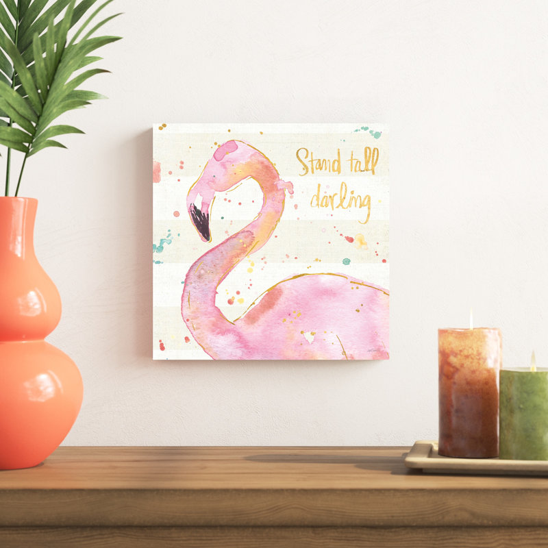 Flamant rose III, H 12 po x l 12 po x P 1,25 po