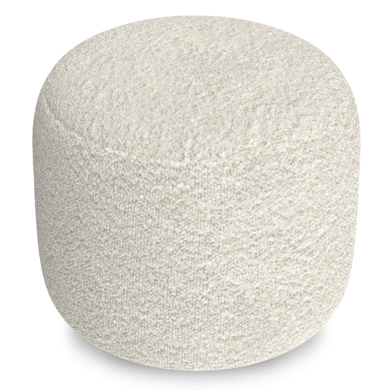 Chantal 18"W Upholstered Boucle Round Pouf