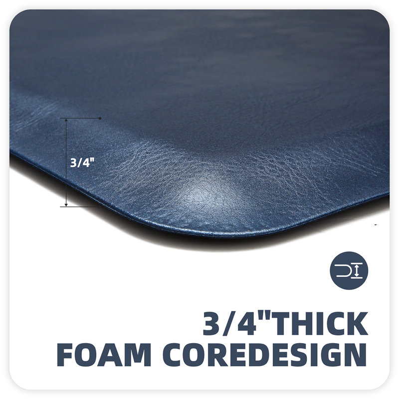 Tapis anti-fatigue Jahzlynn, Rectangle 1 pi 8 po x 3 pi 3 po, Bleu marine
