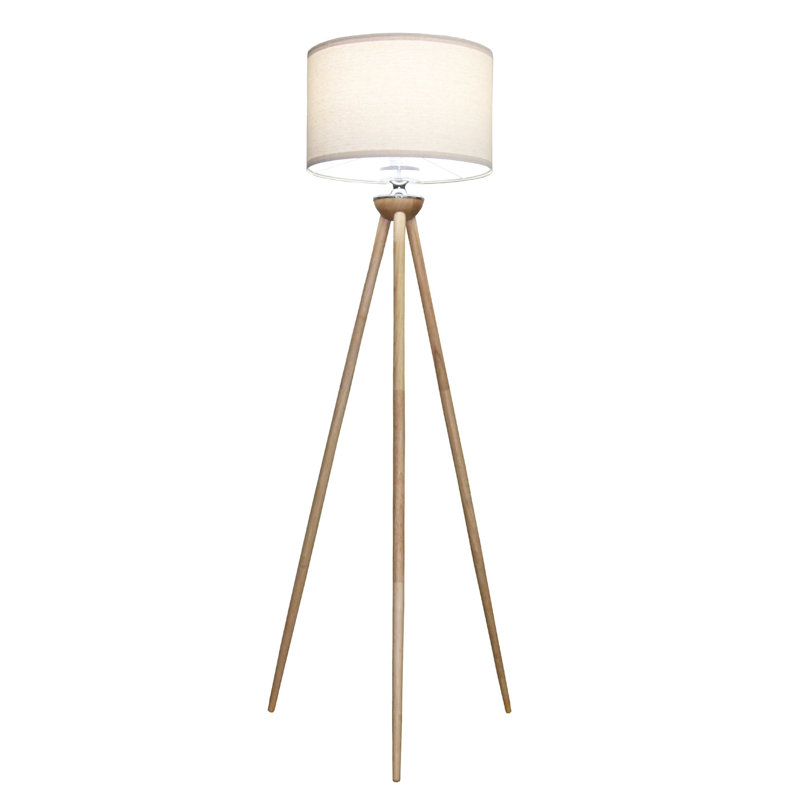Lampe sur pied à rayures en bois Lirios
