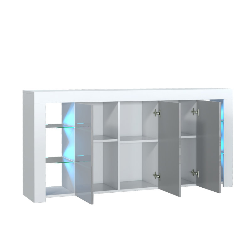 Bebak TV Stand for TVs up to 60", White/Grey