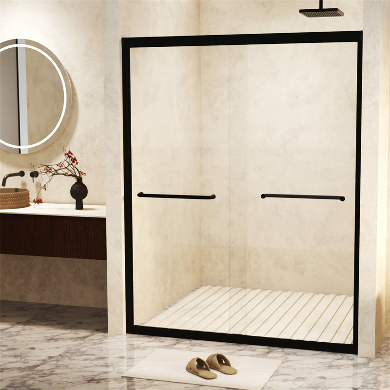 56-60 " X 72" Tempered Glass With Explosion Proof Film, Black