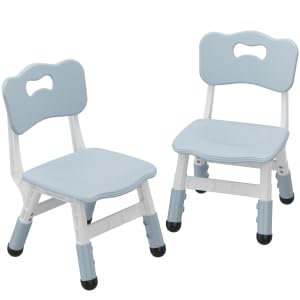 Ensemble de 4 chaises pour enfants réglables en hauteur - Chaises pour enfants ergonomiques en plastique avec pieds antidérapants, légères et durables pour la maison, la salle d'étude, la chambre de bébé - Facile à nettoyer, intérieur / extérieur - Couleur: gris foncé