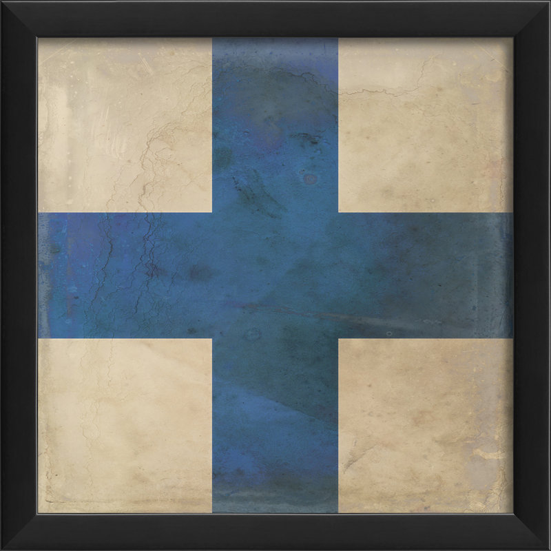 Coastal Blue and Beige Framed Landscape Print