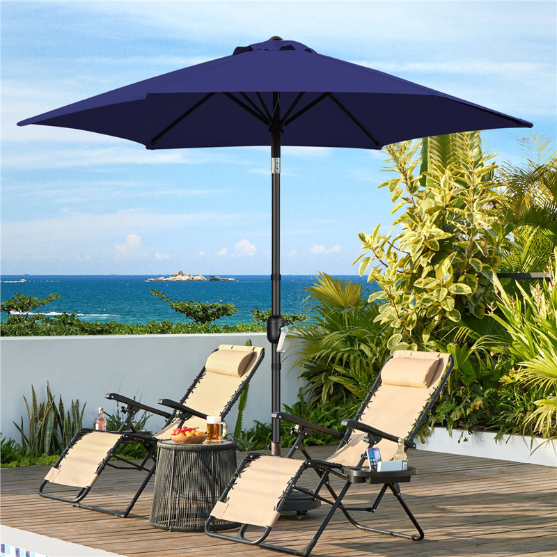 Charlean 269cm Tilt Parasol, Navy Blue
