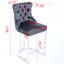 Ensemble de 2 tabourets de bar 25 po à hauteur de comptoir, tabourets de bar modernes en velours avec dossier et garniture de rivets pour îlot de cuisine-125536100
