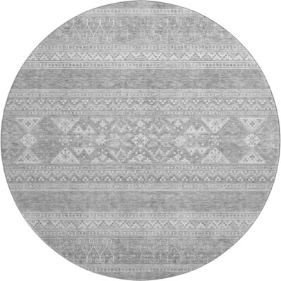Premium Machine Washable Prisco Silver Rug