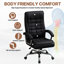 Fauteuil de direction en cuir synthétique à haut dossier avec coussin à ressorts, fauteuil d'ordinateur pivotant ergonomique avec accoudoirs chromés, capacité de 350 lb pour le bureau personnel, noir