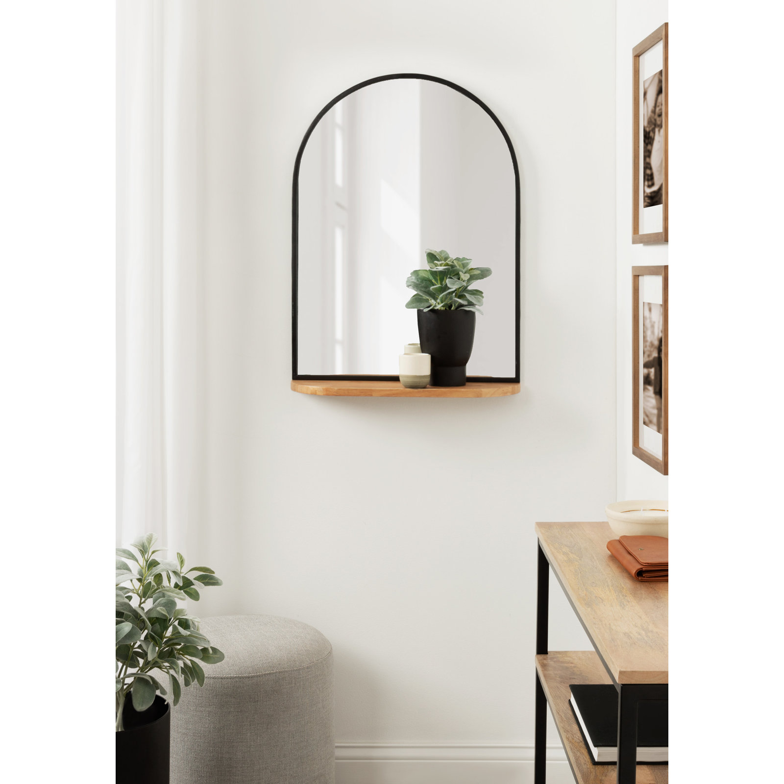 Jordie Accent Mirror, 30" H x 20" W, Black/Brown