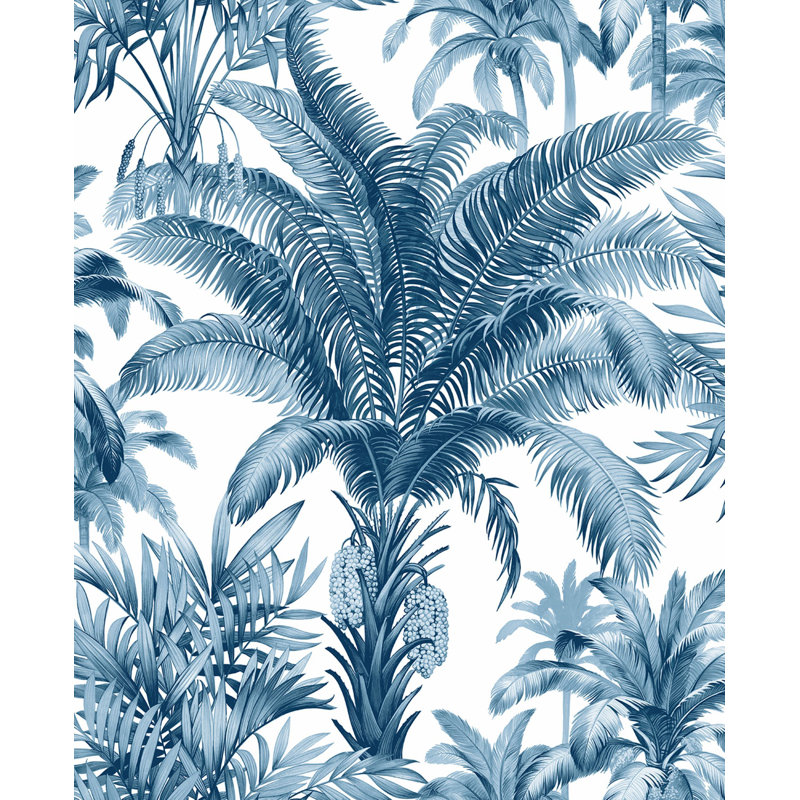 Papier peint adhésif Carraton, Bleu / blanc