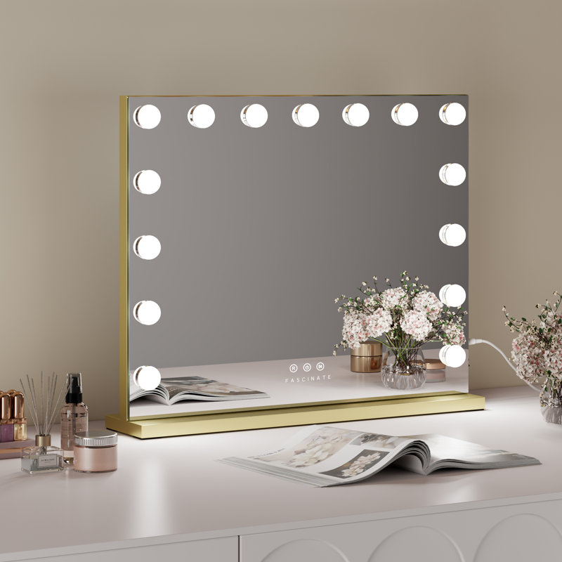 Plastic and Iron Rectangle Freestanding and Wall Vanity Mirror
