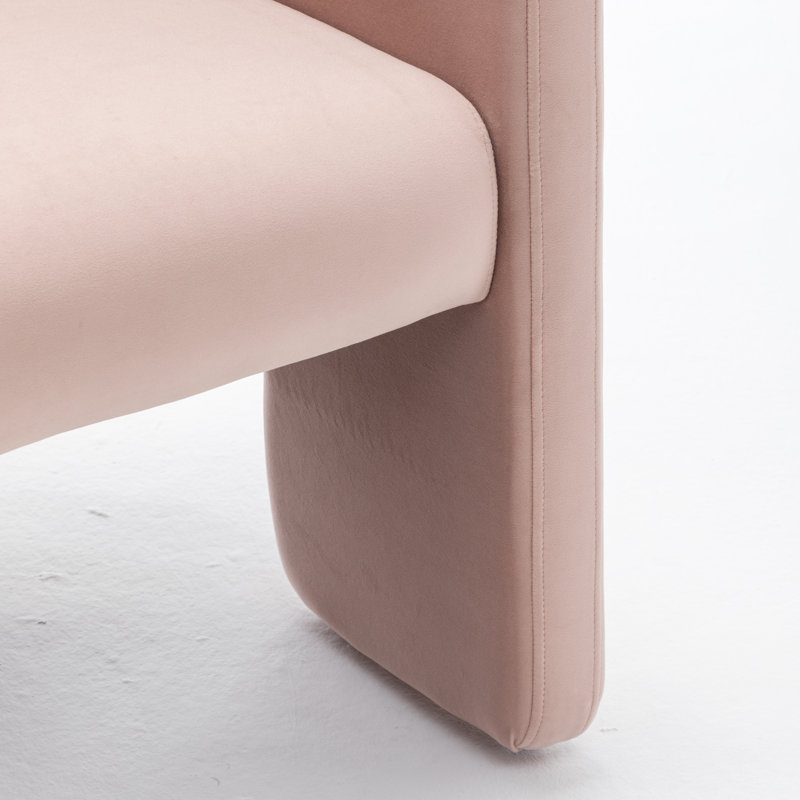 Jaimyn 24" Wide Upholstered Barrel Accent Chair, Pink Velvet