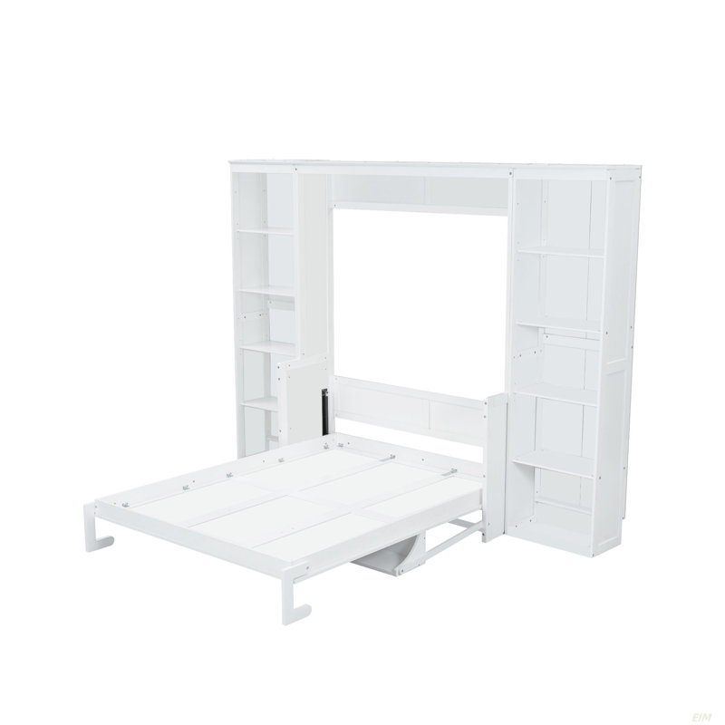 Queen Size Murphy Bed With Desk And Bookshelf (Bookshelf)