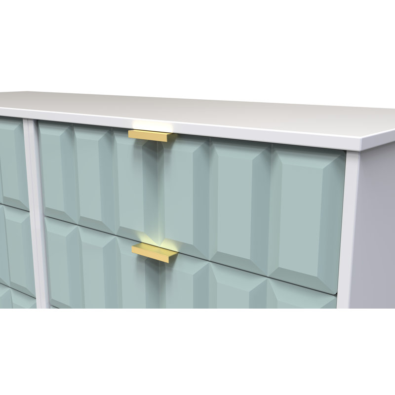 Fully Assembled Aliina 6 - Drawer Chest of Drawers, Duck Matt/White