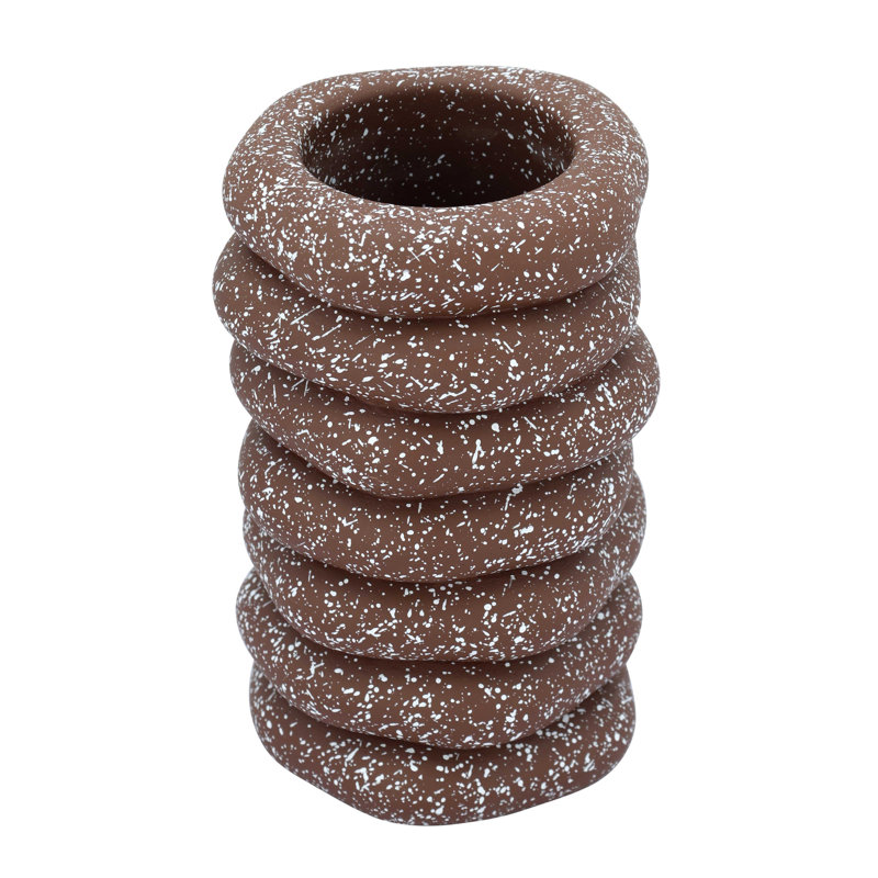 Gabby Speckled Rust Cairn Vase, Rust