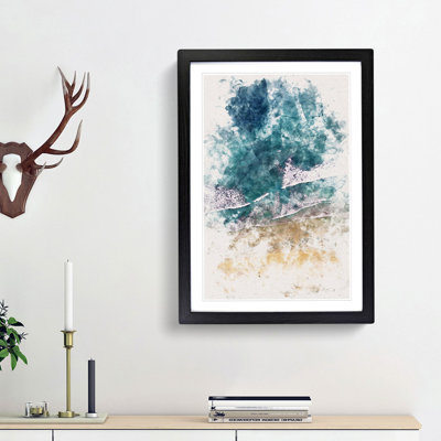 Blacks Beach In San Diego Watercolour - Picture Frame Graphic Art