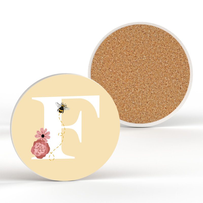 Ceramic Round 1 Piece Coaster, F