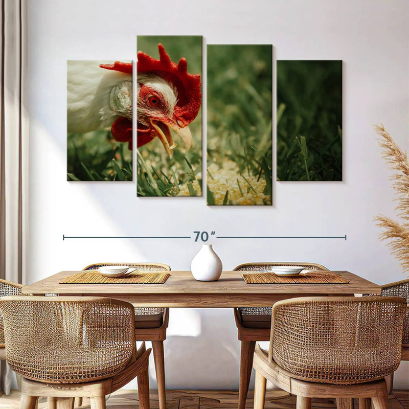 Brampt Chicken Eating Corn, 42"H x 68"W