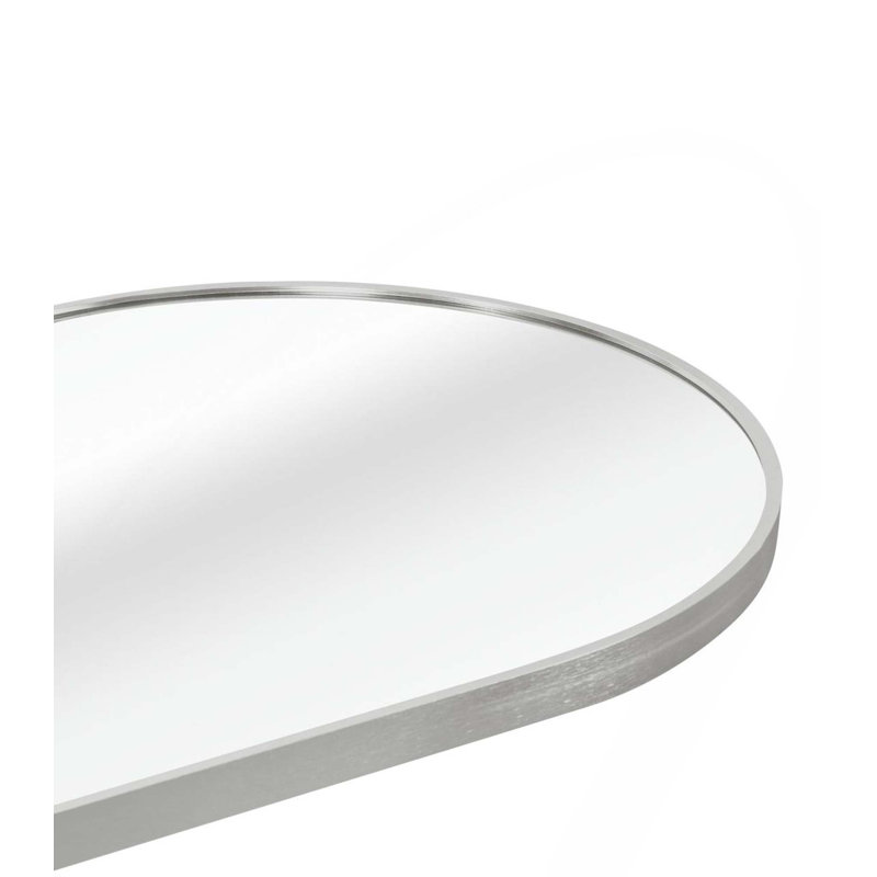 Miroir de salle de bain, 63 po x 20 po, Argent, Ovale