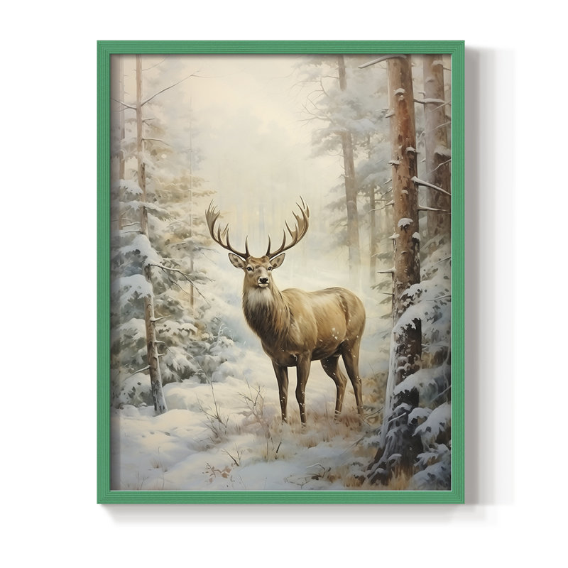 «Christmas Holiday Art DCL XXX», reproduction d'art encadrée - bois massif, H 15 po x l 12 po, Vert