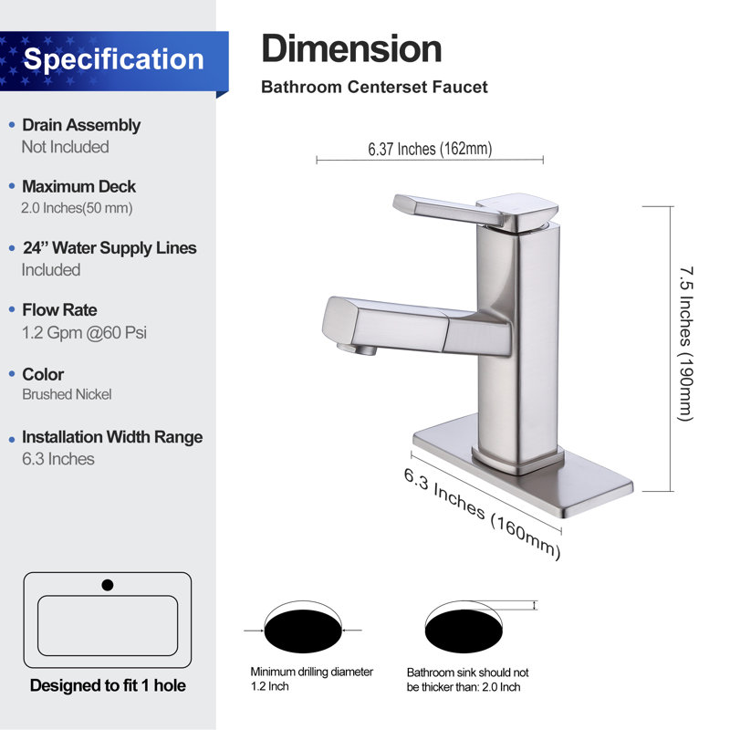 Single-Hole Single-handle Bathroom Faucet, Nickel