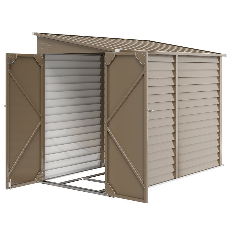 Durable Steel Storage Sheds, Modern Brown Design For Home Outdoor