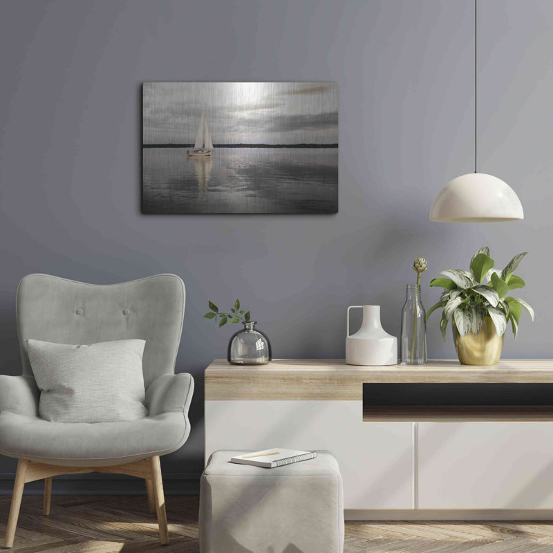  «Sail Away Sailboat» par Lori Deiter, art mural en métal, H 16 po x l 24 po