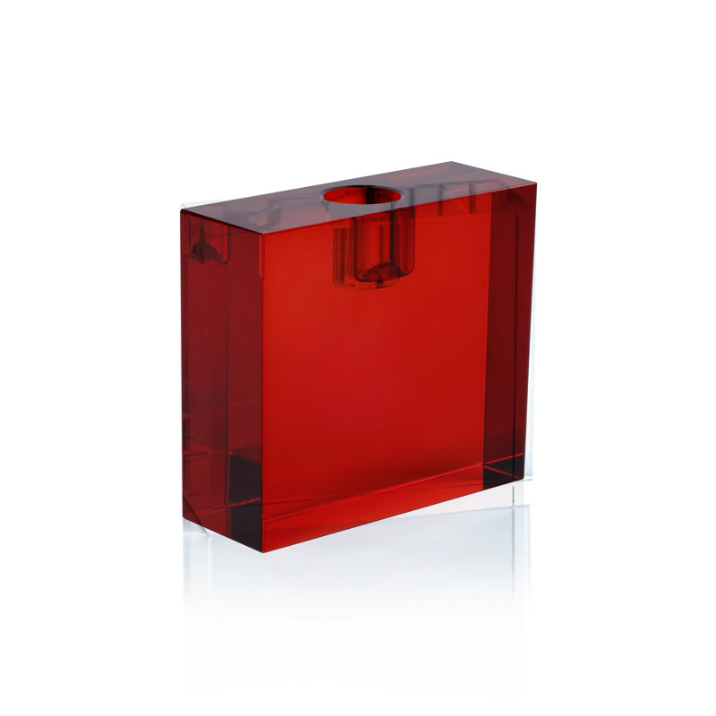 Porte-bougie Romy, Forme rectangulaire, Rouge