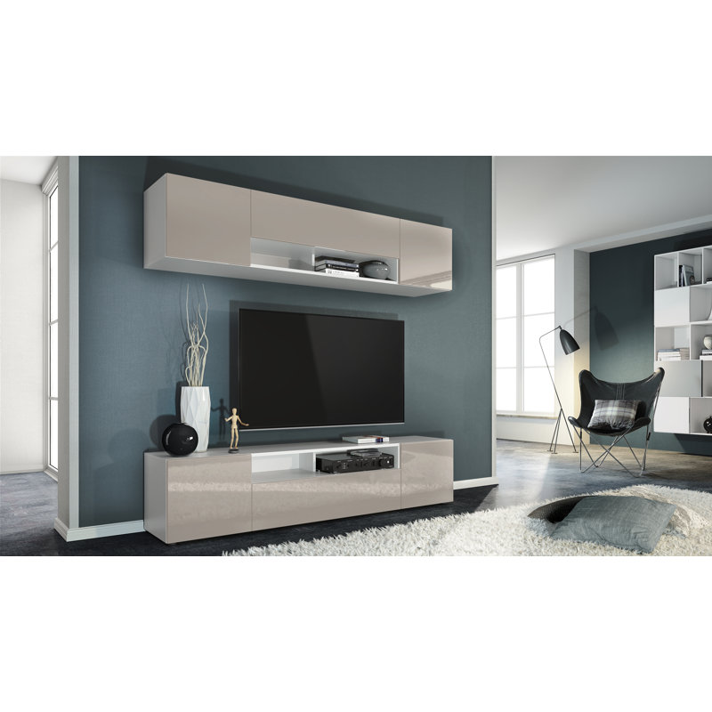 Mcalpine Unfinished Floating Entertainment Centre, Sand Grey