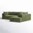 Marcel 122"W Fabric Sectional in Sagano Green-97782868-97782869