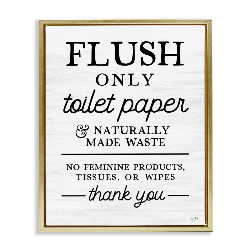 Cadre flottant pour papier hygiénique Flush Only, design par Lux + Me Designs, H 21 po x l 17 po