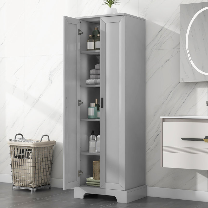 Storage Cabinet with Two Doors for Bathroom, Gray