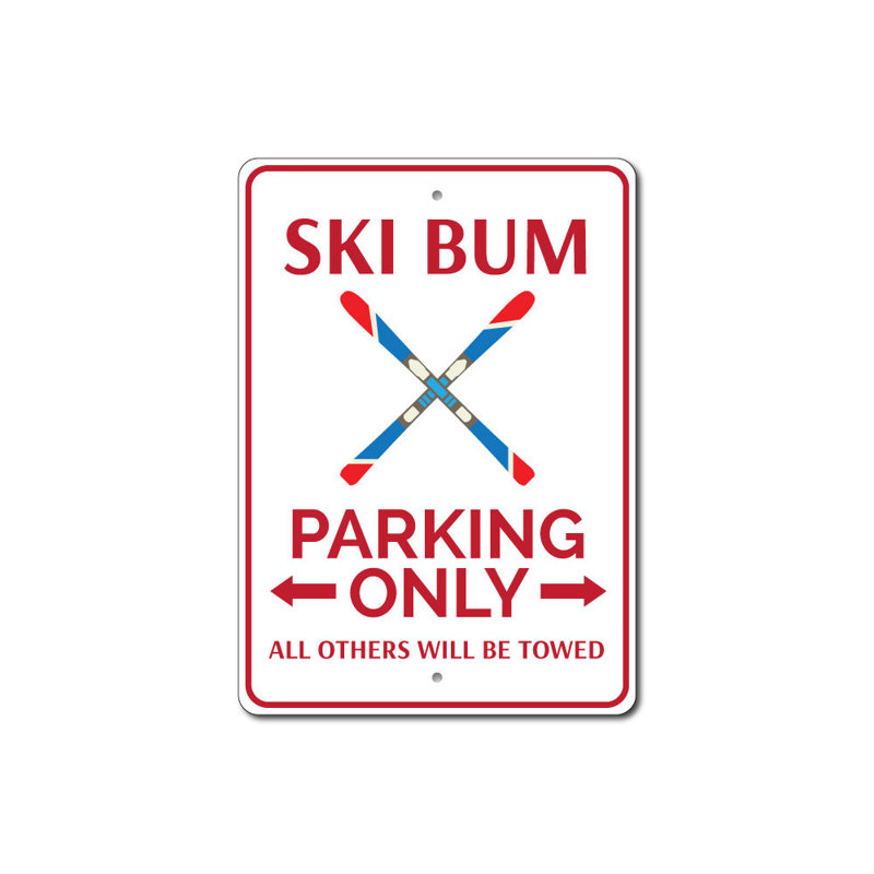 Panneau en aluminium Ski Bum, H 10 po x l 14 po x P 0,04 po
